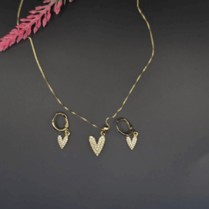 Conjunto Coração Esticadinho Cravejado
