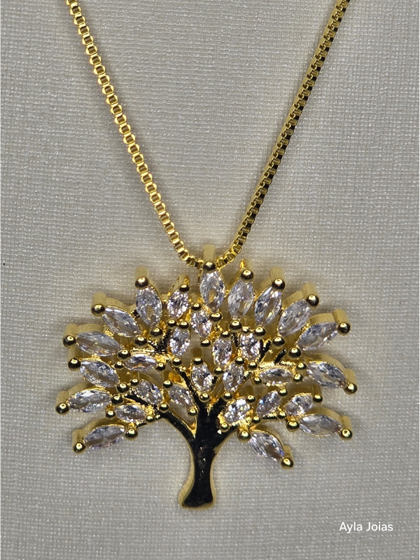 Colar Árvore da Vida – Banhado a Ouro 18k