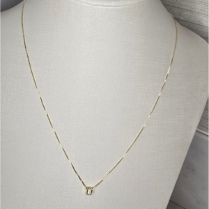 Gargantilha 1 Quadradinho Cravejado – Banhada a Ouro 18K