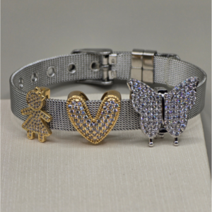 Pulseira Malha Relógio em Aço – Cor Prata