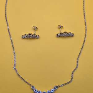 Conjunto Zircônias Redondas – Banho de Ródio