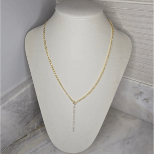 Gargantilha/Gravata Grume com Zircônia – Banhada em ouro 18k