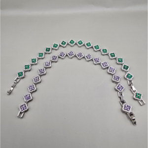 Pulseira com Zircônia – Ródio Branco