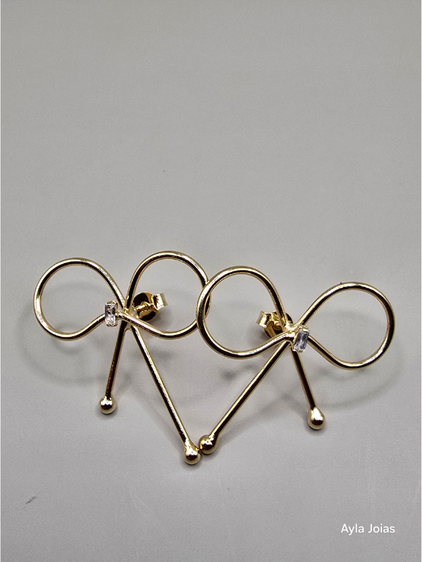 Brinco Laço Fio – 2,9g - banhado em ouro 18k
