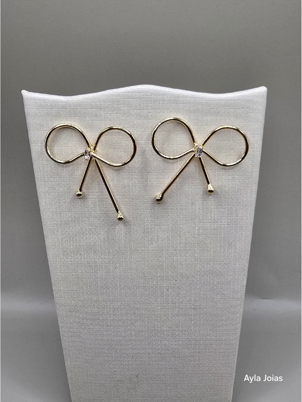 Brinco Laço Fio – 2,9g - banhado em ouro 18k - Imagem 2