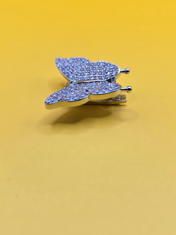 Berloque Borboleta Cravejado em Ródio - Imagem 2