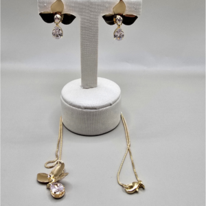 Conjunto Flor com Gota de Zircônia