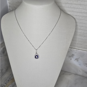 Conjunto Gota com Zircônia – Colar e Brincos Banhados em Ródio Branco