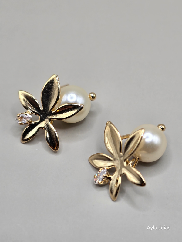 Conjunto Flor com Gota de Zircônia - Imagem 4