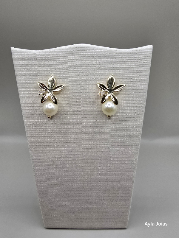 Conjunto Flor com Gota de Zircônia - Imagem 2
