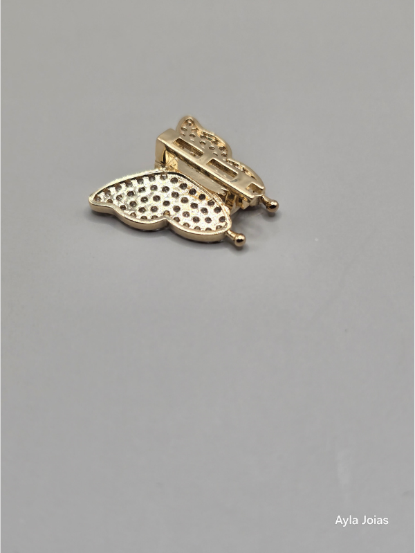 Berloque Borboleta Cravejado em Ouro 18k - Imagem 3