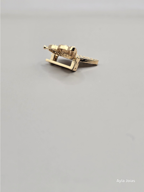 Berloque Borboleta Cravejado em Ouro 18k - Imagem 2