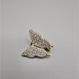 Berloque Borboleta Cravejado em Ouro 18k