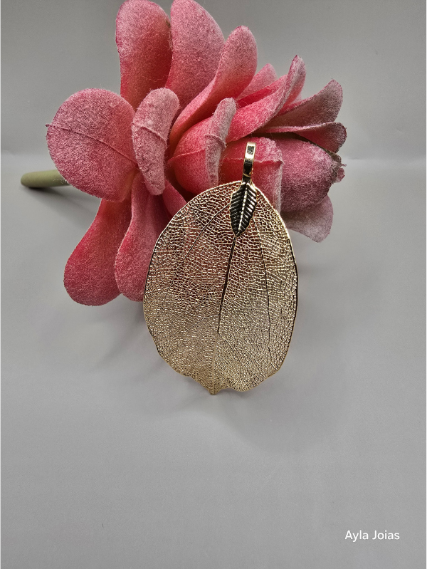 Pingente Folha Natural 4x6cm - Imagem 2