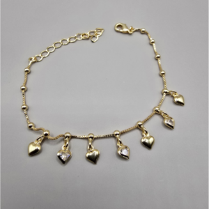 Pulseira com Corações em Zircônia
