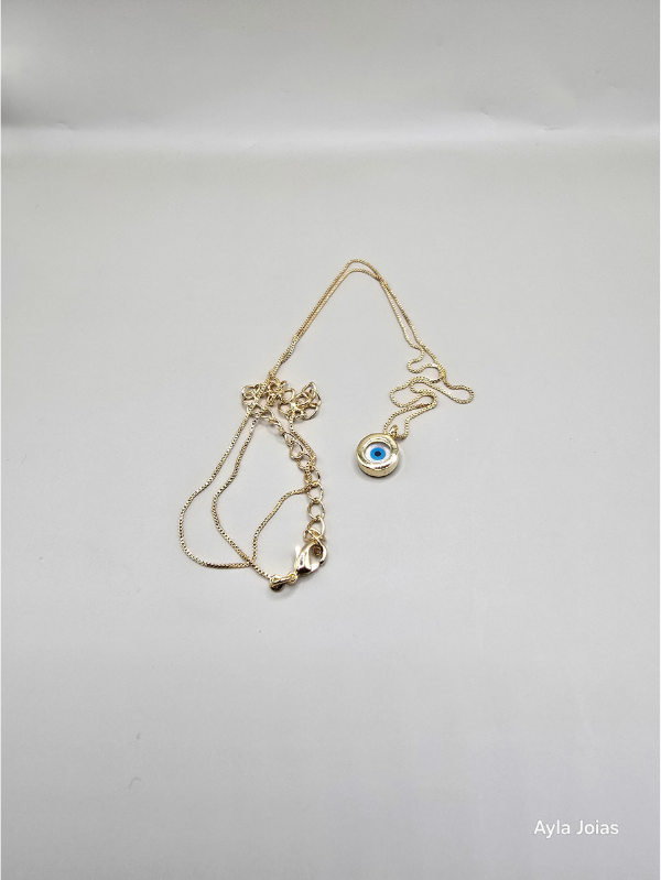 Colar Olho Grego Banhado a Ouro 18K - Imagem 3