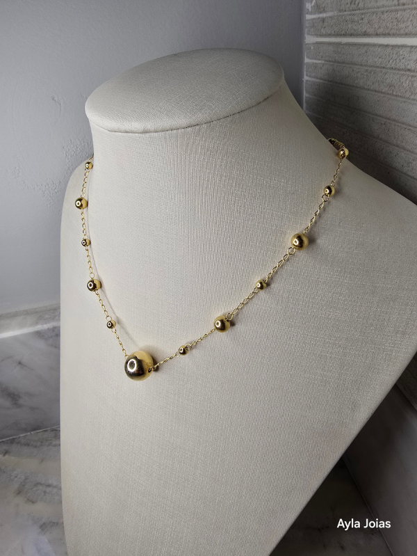 Colar Bolas Banhado a Ouro 18K - Imagem 2