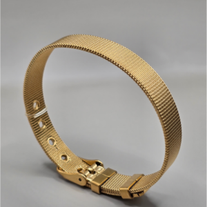 Pulseira Malha Relógio em Aço – Cor Ouro