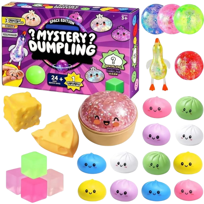 24 Unidades Bollos Antiestres Mystery Dumplings Squishy, Slo